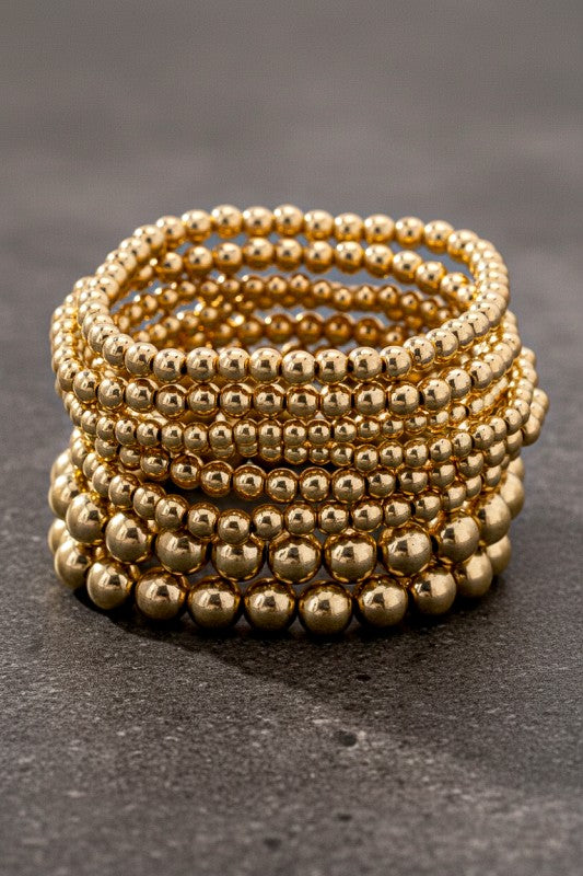 Gold Stretchy Bracelet Set