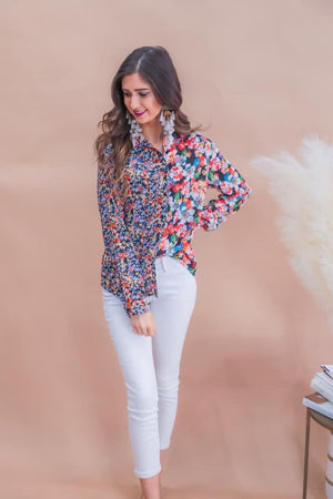 Fabulously Floral Button Up Top
