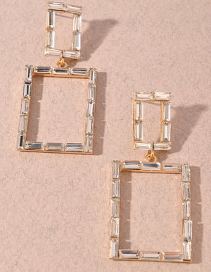 Clear Crystal Frame Earrings